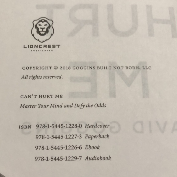 Can't Hurt Me: Master Your Mind and Defy the Odds Book - Picture 5 of 9